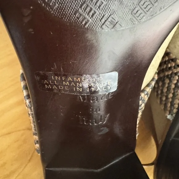 NEW ITALIAN SHOEMAKERS Black Brown Tan Sling back Sandals  Women's Sandals 8.5 M - Picture 5 of 11